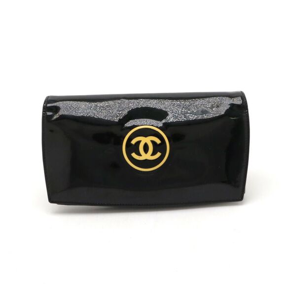 Chanel Patent Leather Long Wallet Black - Picture 1 of 9